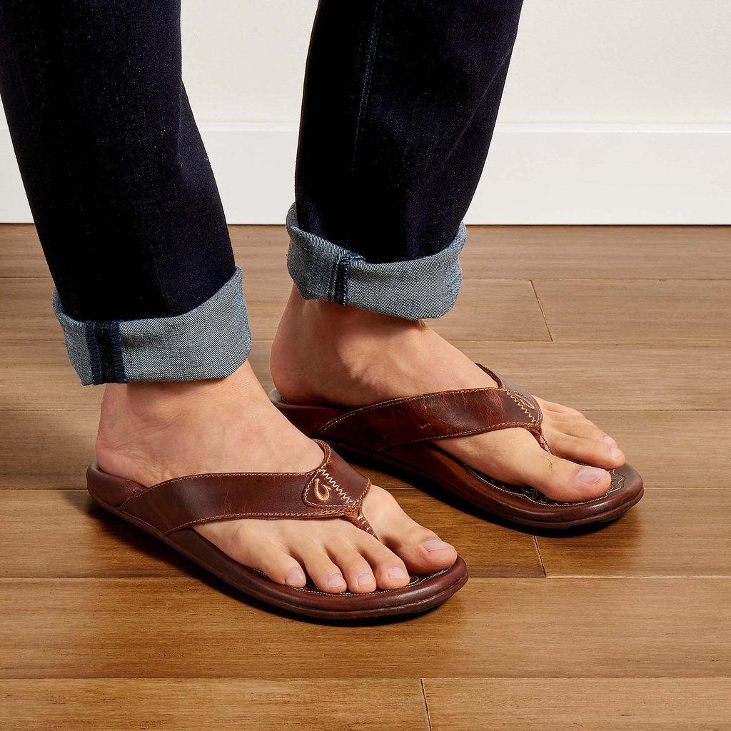 Sandalias Olukai Mekila - Chanclas Hombre Cafes 20958-741